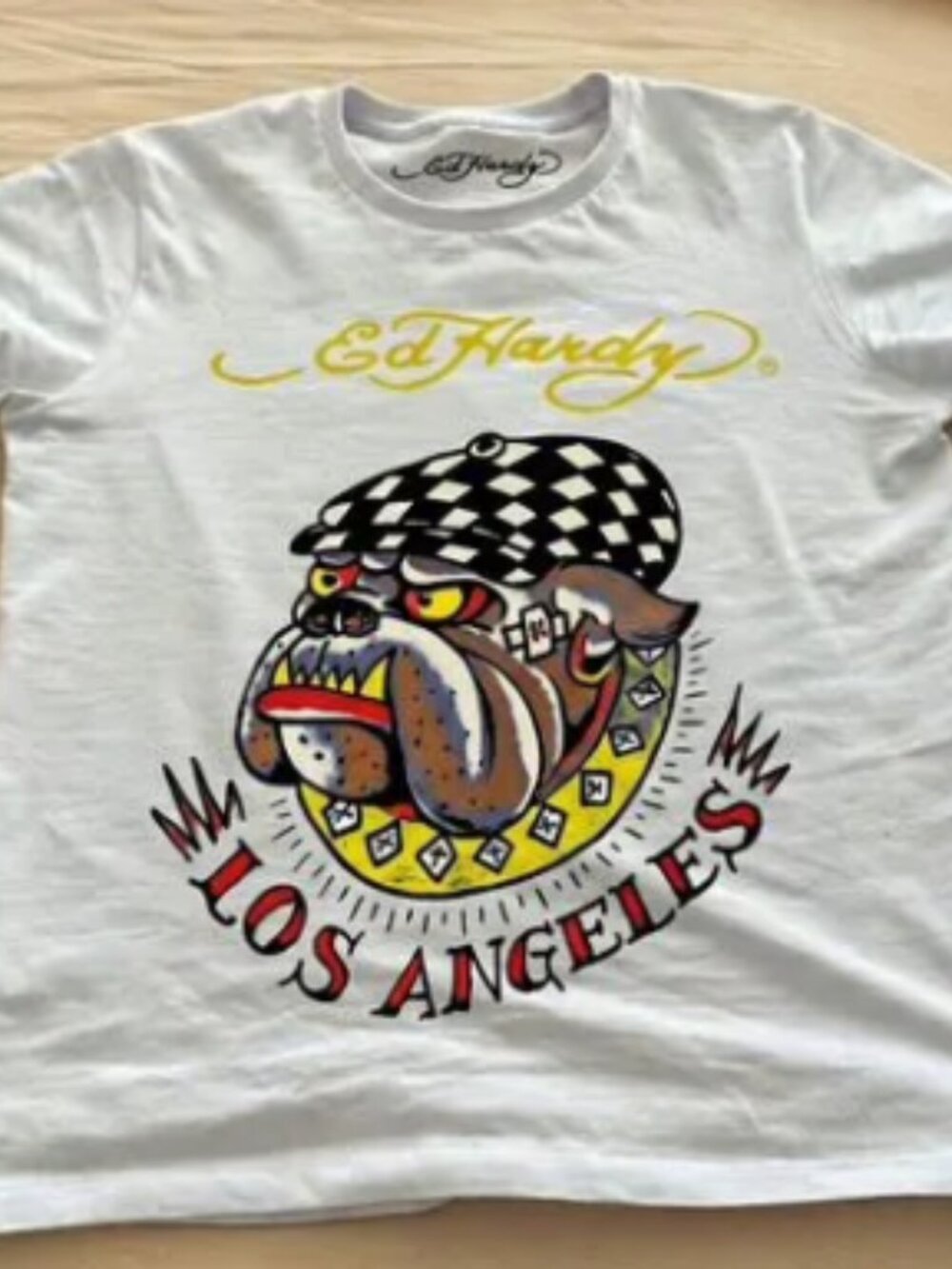 Ed Hardy Los Angeles Bulldog Graphic T-Shirt White